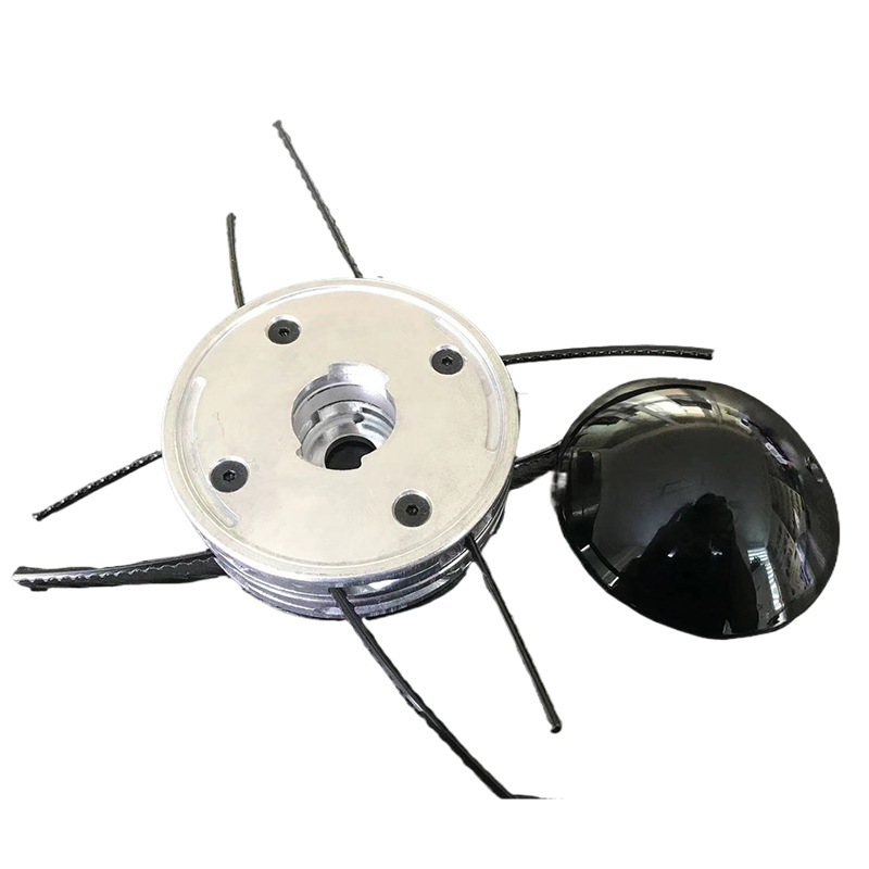 General-purpose weeding head aluminum double-layer weeding head with threaded weeding rope 4 lines 8 holes Trimmer Head