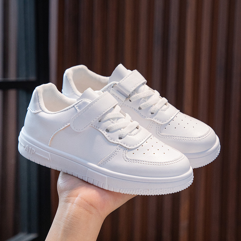 Children's White Shoes for Boys and Girls, Spring and Autum New Ins Student Performance Shoes, Breathable Soft-Soled Sports Mesh Shoes