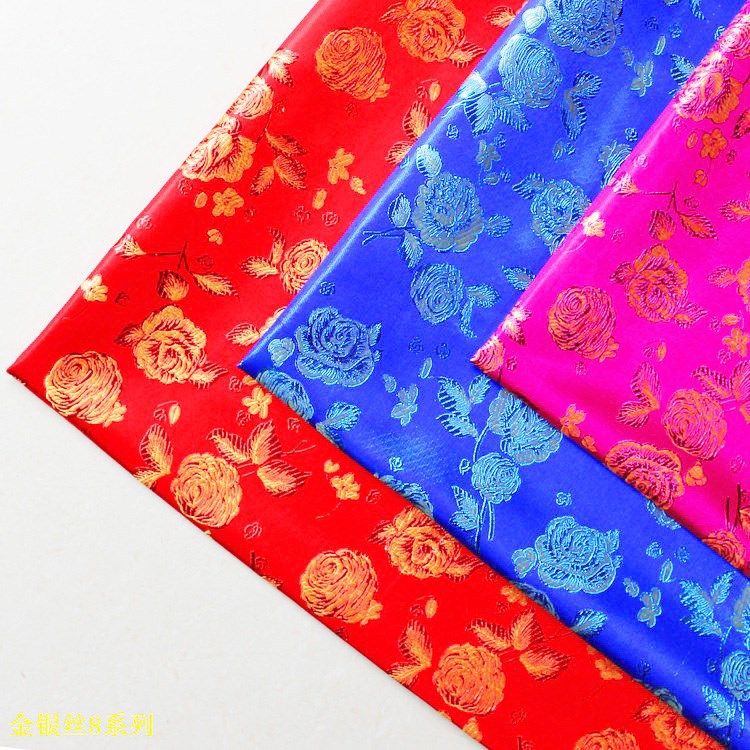 Tang costume cheongsam ancient costume costume costume costume costume ethnic costume brocade fabric festive rose gold silk jacquard fabric