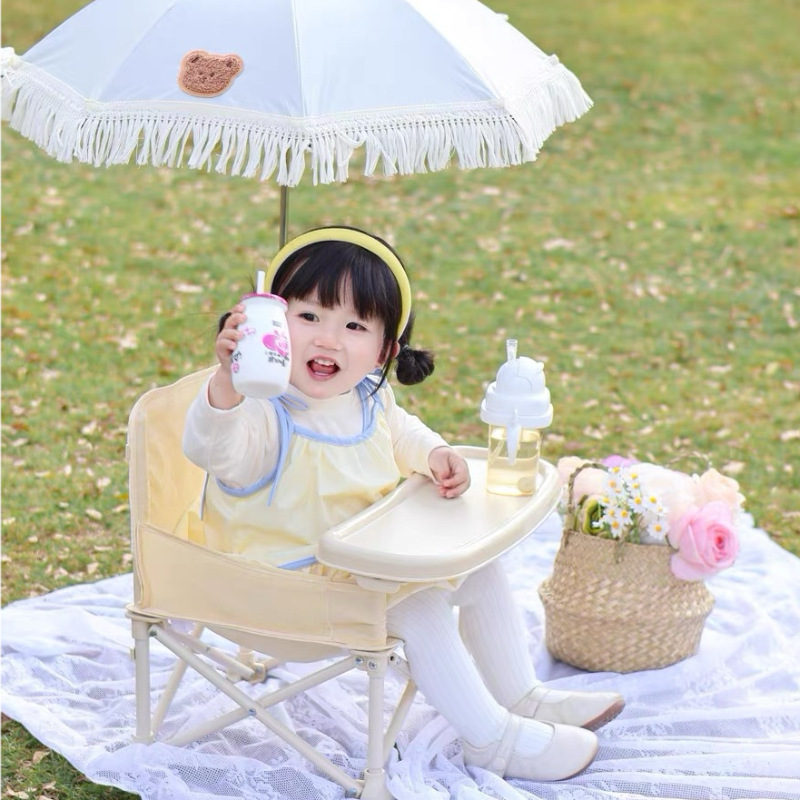 Baby and Children's Picnic Chair Outdoor Beach Camping Stool Portable Foldableing Photo Learning to Sit Baby Seaside Dining Table and Chairs