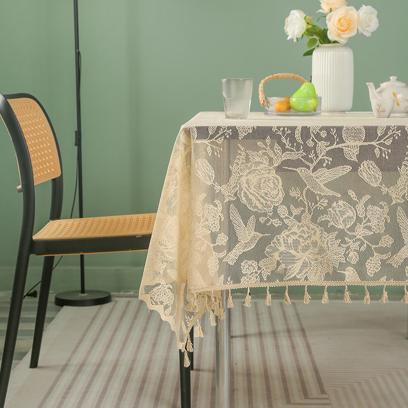Picture of New Style Lace Rectangular Tablecloth Tea Table Tablecloth Disposable Simple Tassel Tablecloth Household Nordic Style Release