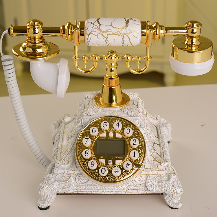Picture of European retro telephone pastoral fashion creative home landline office cable to show antique antique telephone