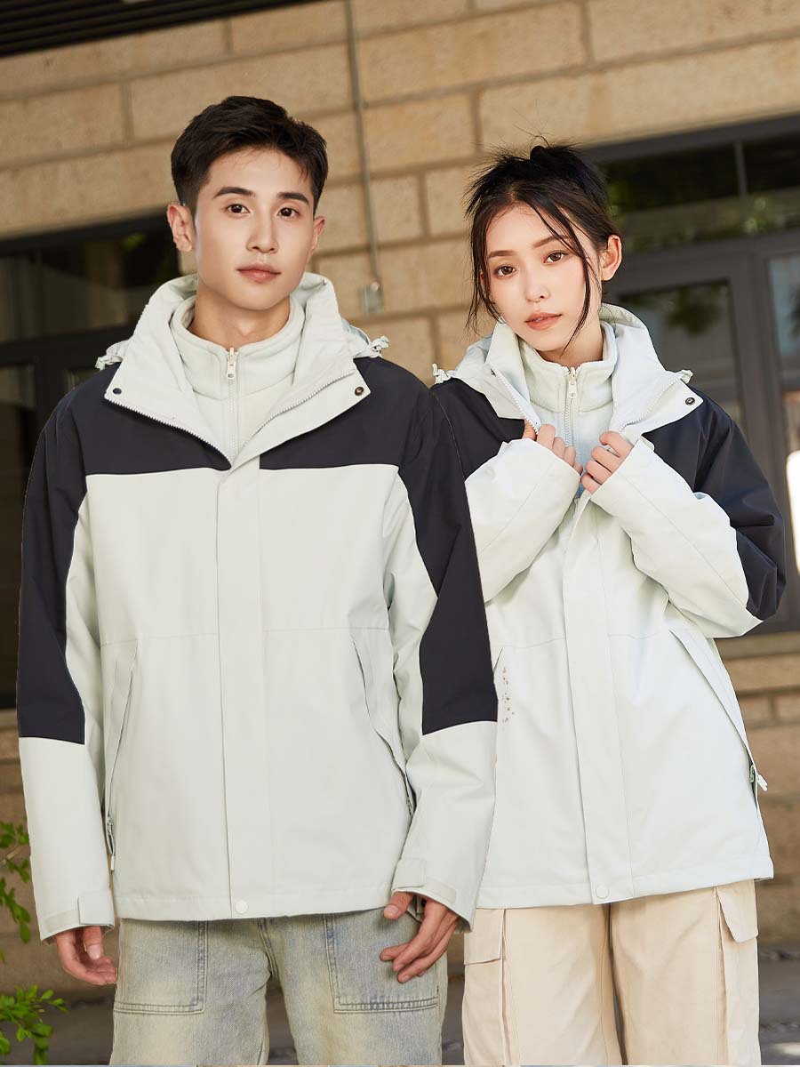DuPont three-in-one jacket men's three-in-one jacket women's outdoor camping hiking detachable waterproof oil-proof jacket