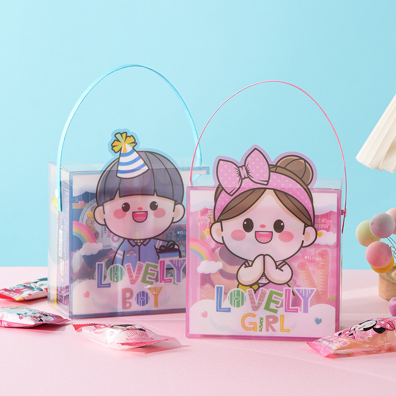 Children's Day Baby Full Moon Gift Transparent Box Empty Box Kidsren's Kindergarten Birthday Graduation Souvenir Gift Bag