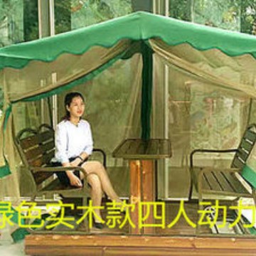 Picture of Outdoor power rocking chair courtyard rocking four-person swing table and chair with canopy outdoor Villa rocking table rocking chair