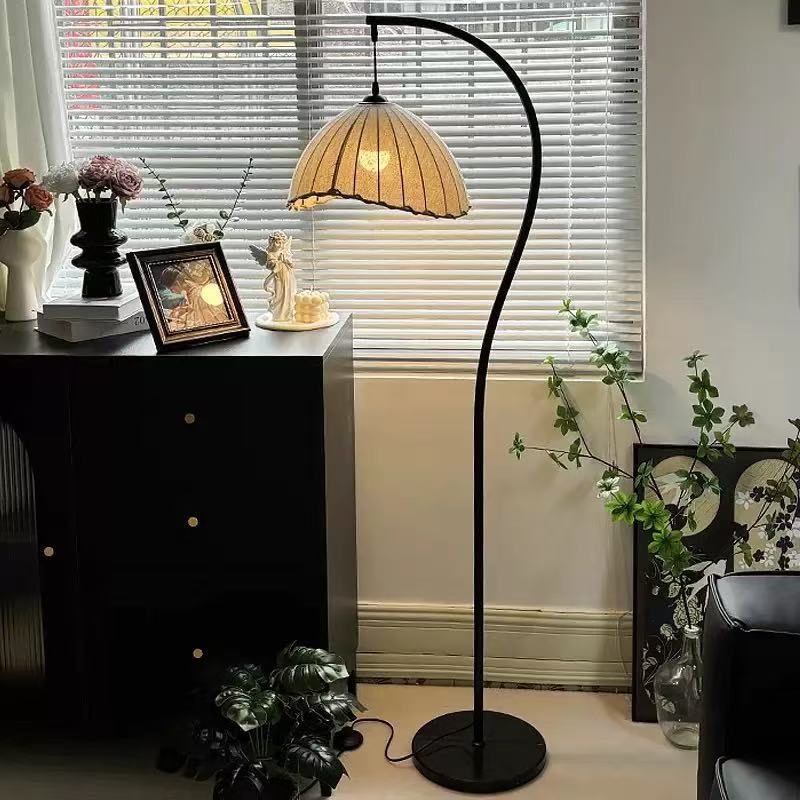 Picture of Antique crescent non-standard floor lamp net popular home hotel fishing lamp new high-class atmosphere bedroom high color value