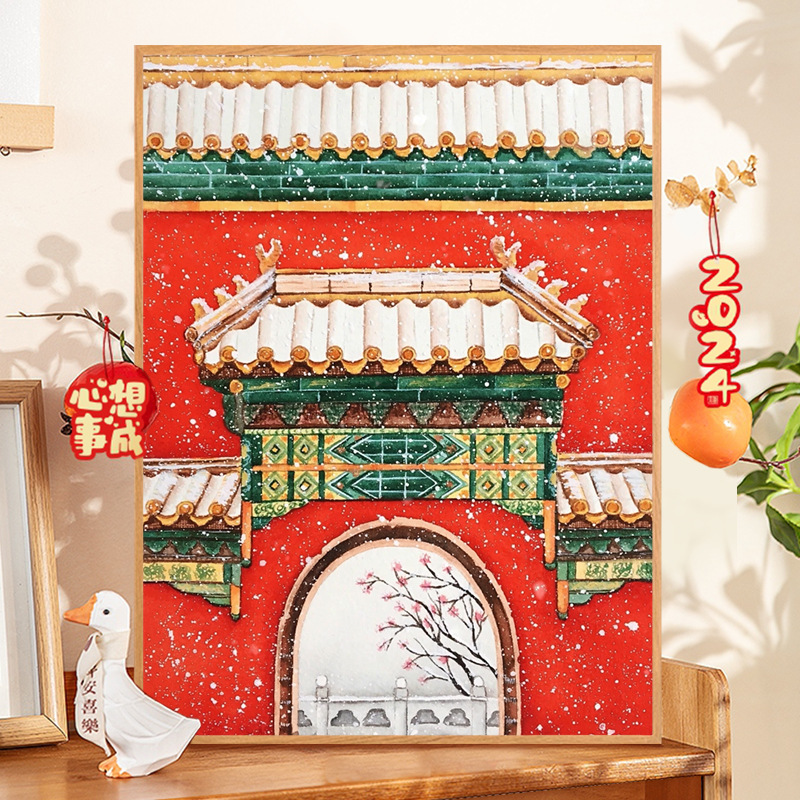 Snow 0 basic diy digital oil painting for Imperial Palace adult hand-painted handmade oil painting acrylic filled decompression decorative painting