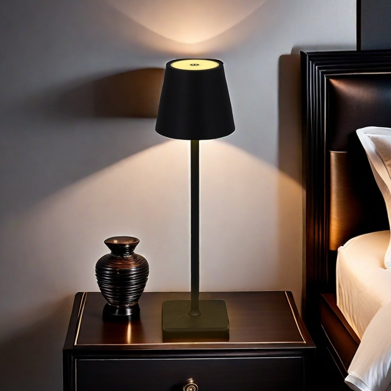 Cross-Border Decorative Bar Table Camping Bedside Led All-Iron Rechargeable Touch USB Table Lamp Ambient Light with Adjustable Brightness
