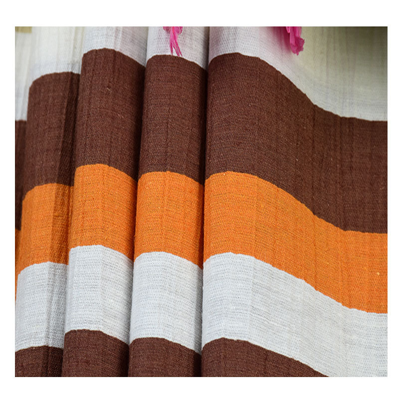 Picture of Nylon monofilament gold and silver silk nylon hemp horizontal stripe yarn-dyed fabric women's clothing fabric