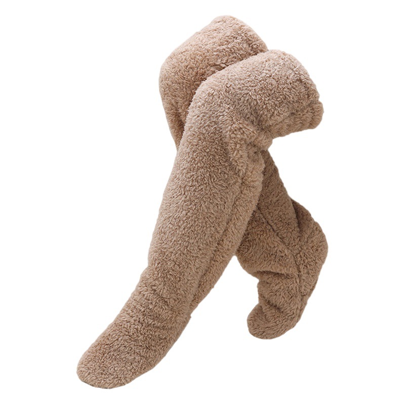 Autumn and Winter thickened fleece-lined leg thermal protective cover old cold leg elderly sleeping warm leg socks maternity confinement sleep socks
