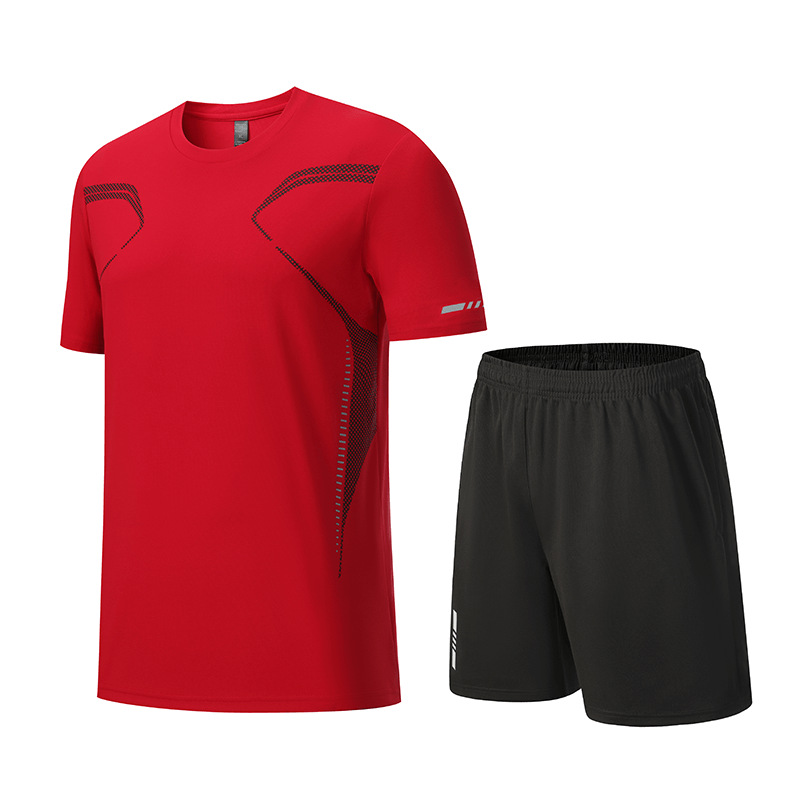 Picture of Quick-Drying Short-Sleeved Men's Ice-Feel Summer Sports Suit, Loose and Breathable Casual Versatile Fitness Sportswear