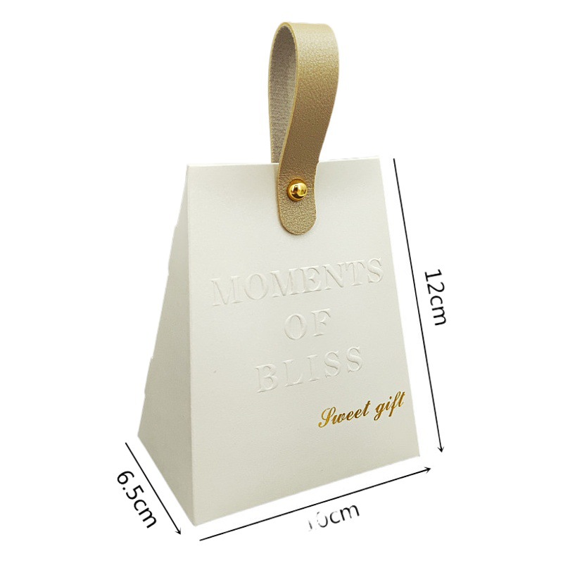 Milk White Wedding Candy Box Hot Stamping Text Suitcase Candy Packaging Box European Style Wedding Accompaniment Gift Box