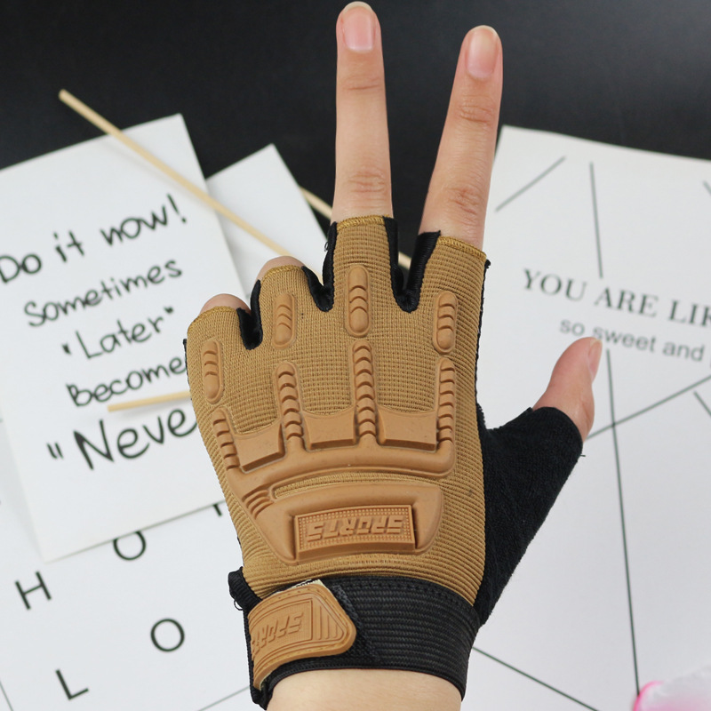 Picture of Children's seal half finger 5-13 weeks outdoor spring, summer and autumn mountain bike short finger sunscreen non-slip gloves