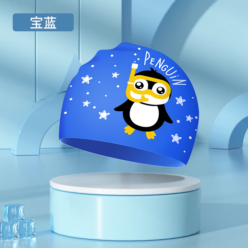 Picture of Adult silicone waterproof swimming cap boys and girls Universal silicone swimming cap increase head swimming cap factory direct sales