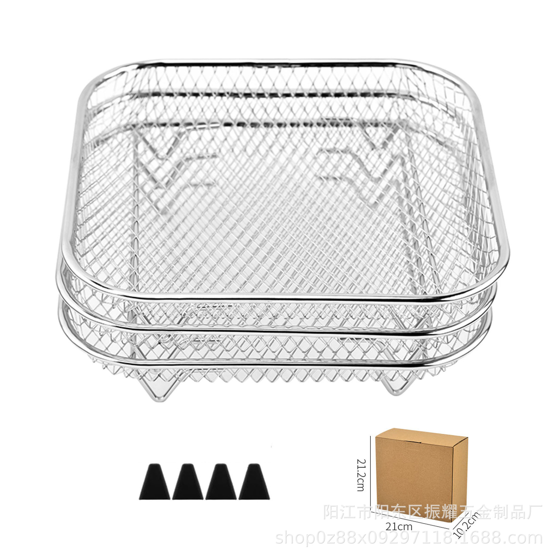 Picture of Multifunctional Air Fryer 304 Stainless Steel Edging Process Accessories Grill Steam Rack Multi-Layer Universal Kitchen Utensils