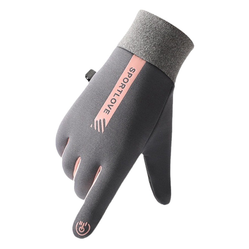 Autumn and winter warm gloves outdoor men and women cycling windproof waterproof couple gloves fleece-lined non-slip touch screen gloves