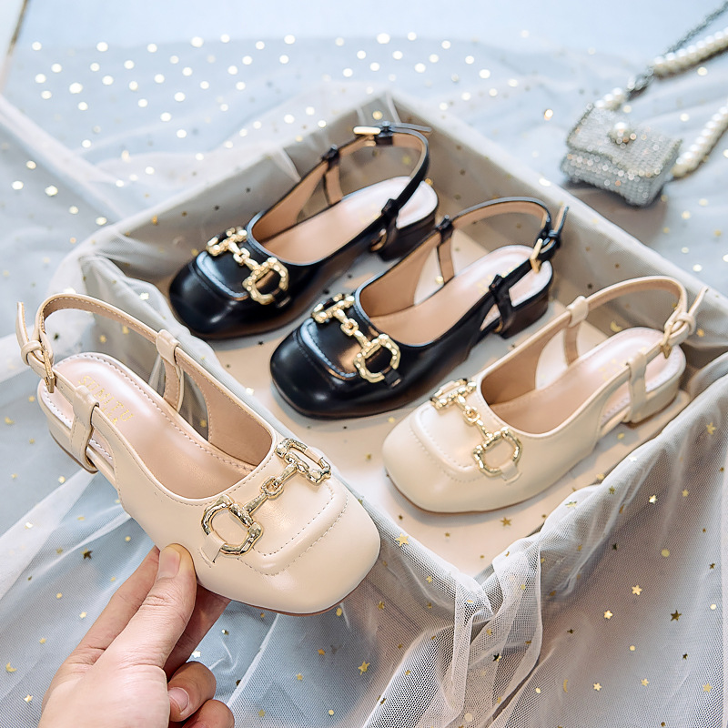 Girls Princess Shoes High Heels 2025 New Style with Dress Flats Retro Thick Performance Small Square Toe Shallow Mouth Mary Jane Shoes