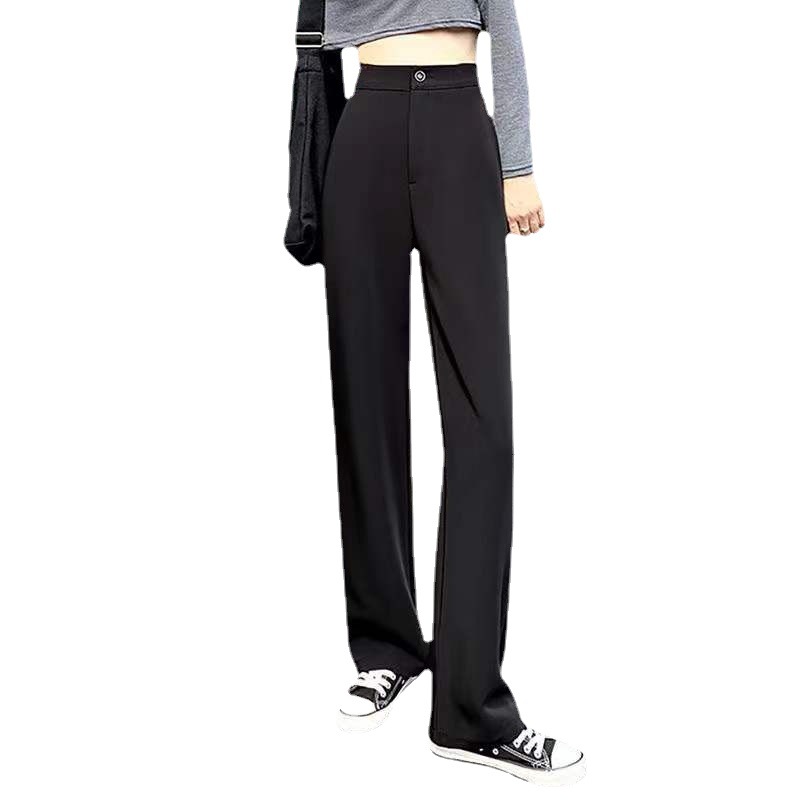 Picture of New wide-leg pants women's high waist 20 black suit autumn draping 23 casual pants chubby girl straight pants fashion