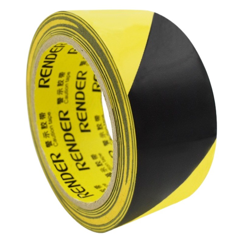 Black and yellow logo twill floor tape 10cm/4.8X18y color wear-resistant zebra tape yellow and black warning tape