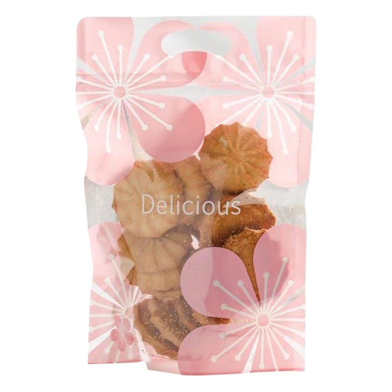 Snowflake Crispy Packaging Bag Baked Cookies Snacks Nougat Candy Bag Portable Self-Standing Zipper Bag Spot Wholesale