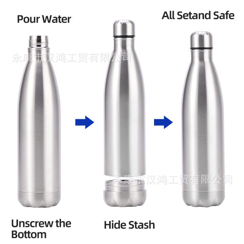 Picture of 750ml Storage Coke Bottle Outdoor Sports Bottle 304 Stainless Steel Thermos Cup Removable Bottom Multifunctional Water Cup