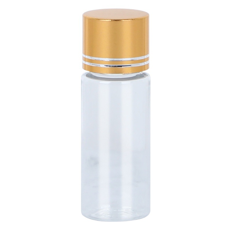 10/30/100ml transparent gold lid plastic bottle small mouth sub-bottle transparent pet liquid sample sub-bottle