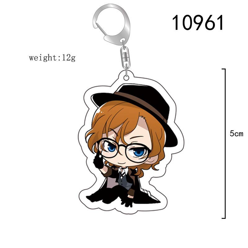 Picture of Mizhuo Bungo Stray Dogs Dazai Osamu Photo Card Keychain Acrylic Pendant Anime Trendy Merchandise