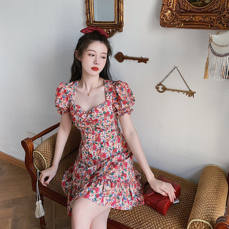 French Retro Niche Sweet and Salty First Love Dress 2025 New Summer Fairy-Like Super Fairycore Floral Dress
