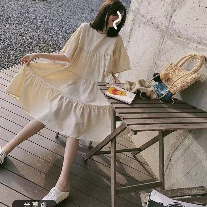 Picture of plus size Women's Summer Dress Summer Long Skirt Korean European and American Style Summer chubby girl Fashion plus size dress Women's plus size