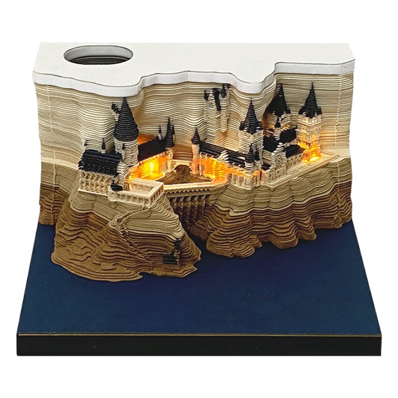 2026 Harry Potter 3D Stereo Sticky Notes English Version Ornaments Hogwarts Sticky Notes Calendar Hand-Tearable Gift