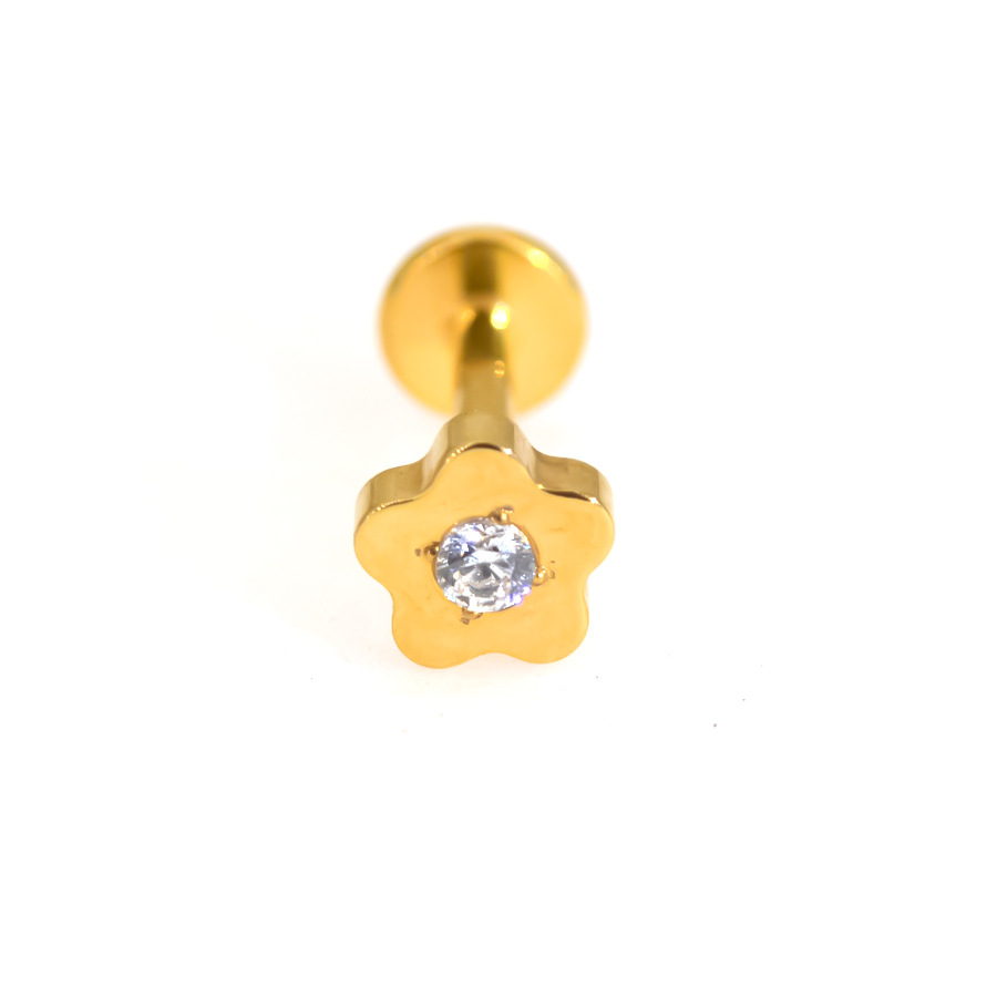 Picture of F136 Titanium Alloy Hollow Love Flower Batch Flower Peach Heart Lip Nail Ear Bone Nail Tragus Small Ear Bone Nail 0.9 Teeth