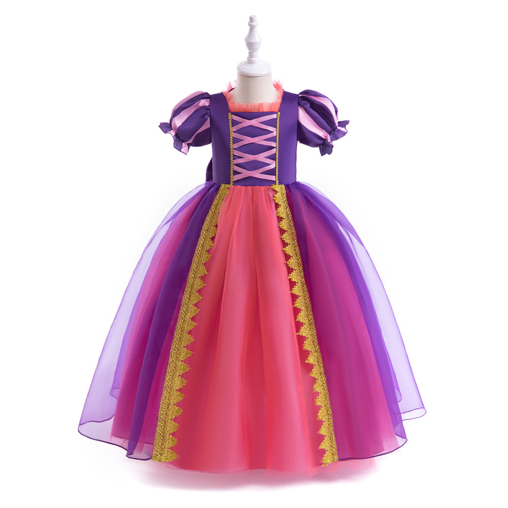 Picture of European and American new children's clothing Sophie Long hair princess dress girl's dress dress ball performance clothing in stock