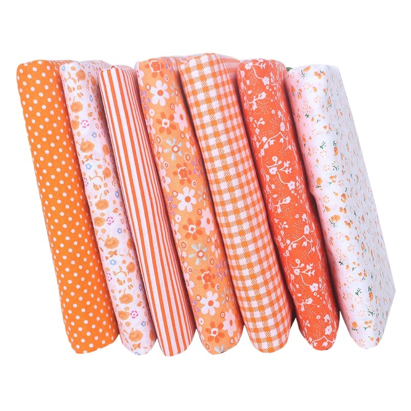 Cross-border e-commerce small floral cloth plain cotton cloth pure cotton cloth handmade DIY orange 7 cloth Group