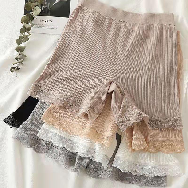 Two-in-one Bear Safety Pants Traceless Graphene Antibacterial Boxer Briefs High Waist Abdominal Anti-running Safety Pants for Women