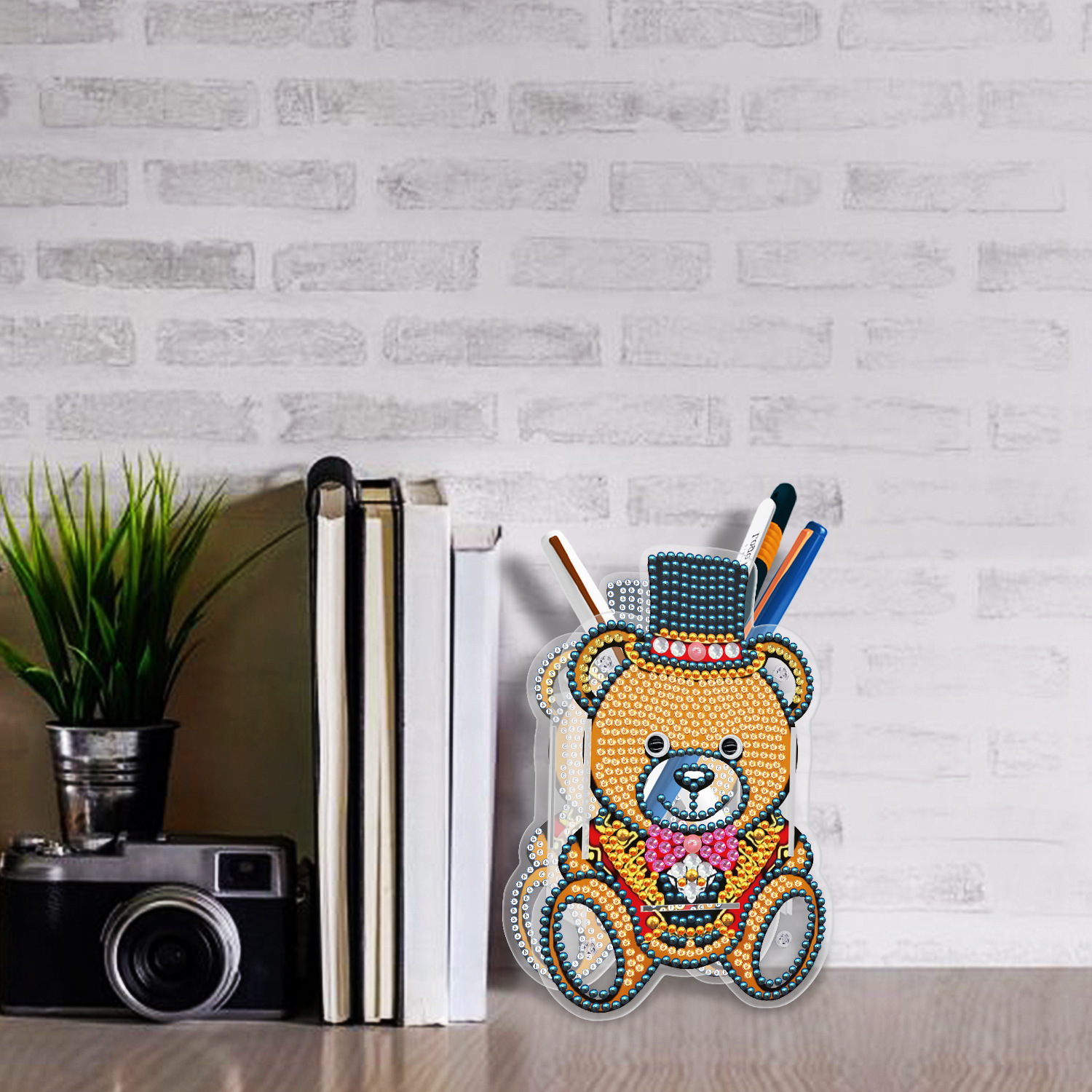 Picture of Diamond painting peripheral pen holder transparent PVC pen holder foreign trade new creative handmade stick drill desktop storage ornaments
