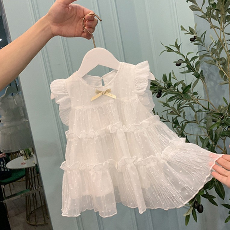 Picture of Girl's butterfly dress 2024 Summer mesh one-year-old dress female Western princess baby dress