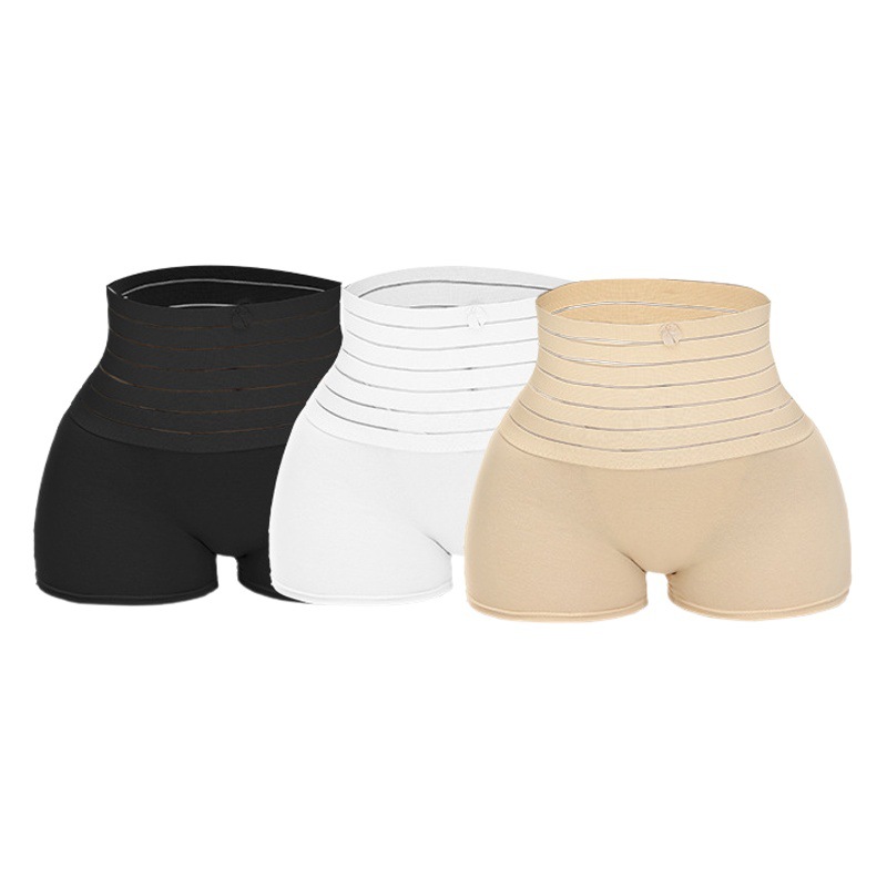 High Waist Safety Pants Women's Anti-walking Non-curling Cotton Traceless Four-corner Non-wearing Panties Thin Breathable Boxer Shorts