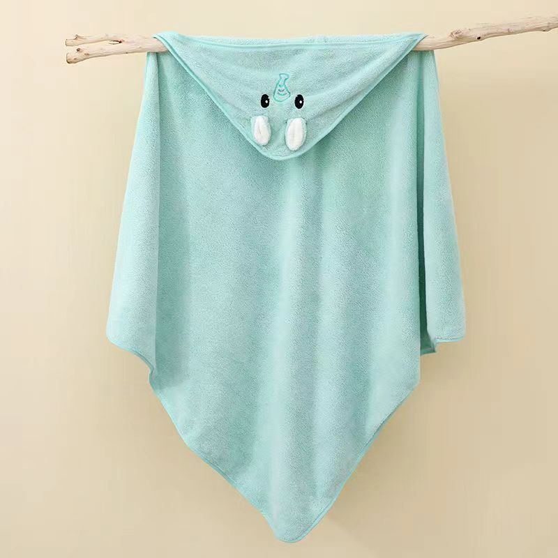 Picture of Baby Blanket Coral Fleece Embroidered Cartoon Hooded Bath Towel Kick-proof Cloak Newborn Baby's Cloak Travel Cloak