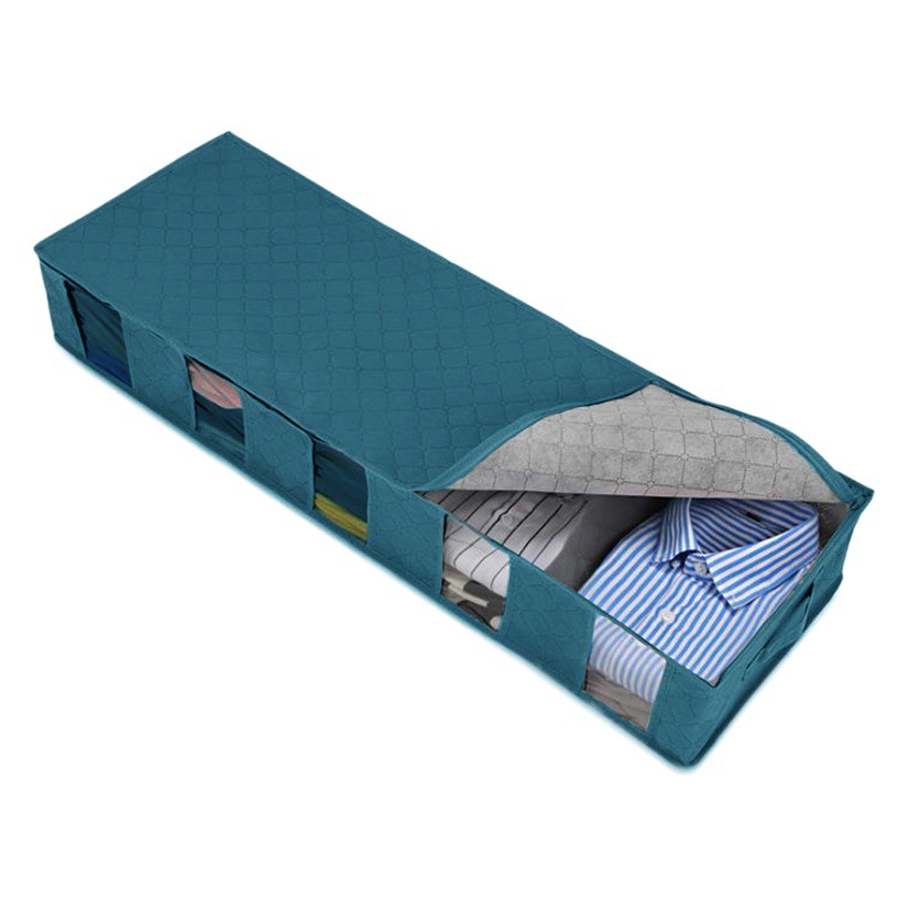 Under-bed storage bag Amazon best selling five-compartment visual under-bed clothes sorting portable reinforced storage box
