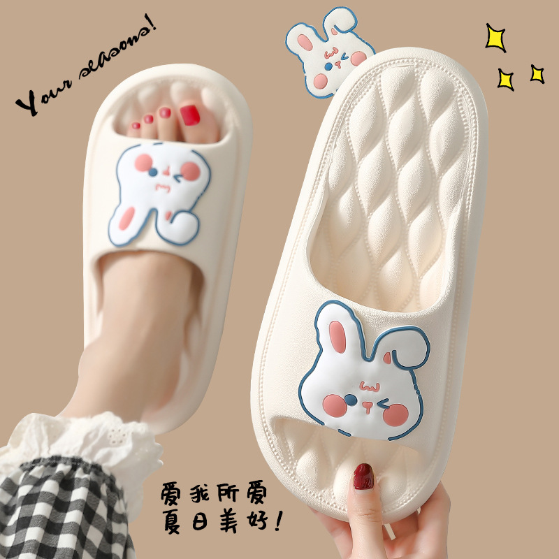 Sandals and Slippers Women's Summer Indoor Home Bathroom Bath Soft Bottom Non-Slip Cute Dung Slippers for Summer Outer Wear
