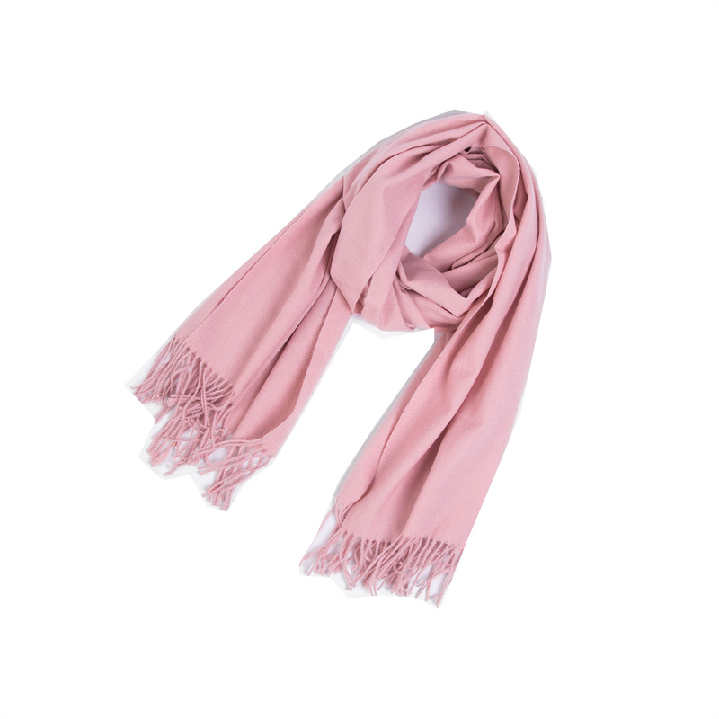 Picture of Foreign trade Europe and the United States new autumn and winter scarf women's polyester thorn hair tassel solid color scarf shawl dual-use manufacturers wholesale