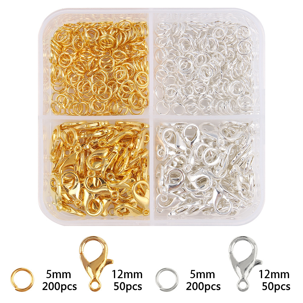 Picture of Cross border hot sale wholesale 6 color metal lobster clasp iron ring jewelry small accessories boxed DIY bracelet necklace accessories