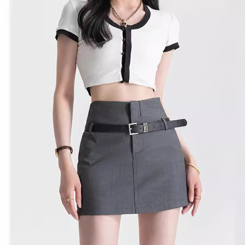 2024 New Arrival Korean Style Summer Black Straight Shorts Short Skirt Women's High Waist Spice Girls Slimming Casual Trendy Pants
