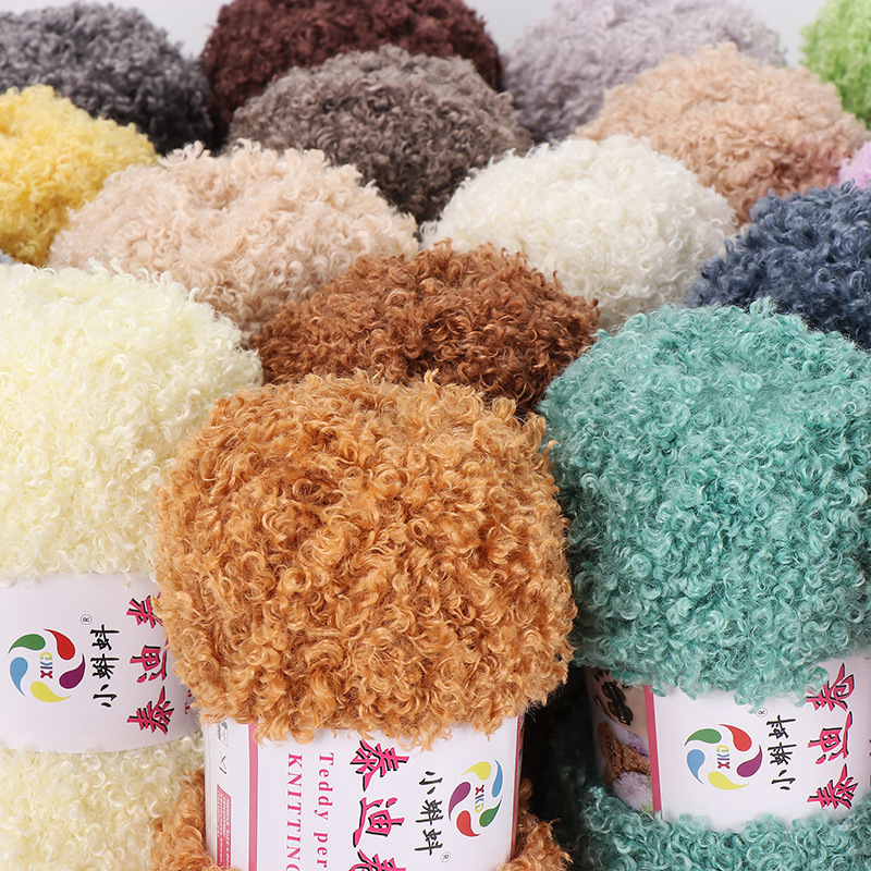 Picture of Wholesale Teddy Curly Wool Loop Thread Handmade DIY Loop Velvet Crochet Thread Hand Knitted Scarf Doll Thread
