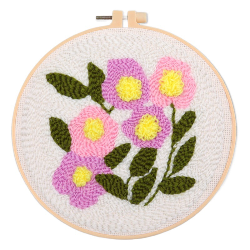 New Hand Embroider DIY Stamp Embroider Material Package Punch Needle&Rug Punch Punch Cross-Border