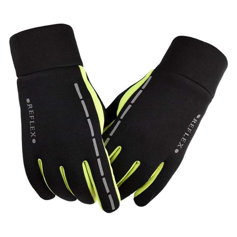 Cross-border riding gloves men's fleece waterproof windproof autumn and winter fleece-lined warm touch screen outdoor mountaineering non-slip reflective strip