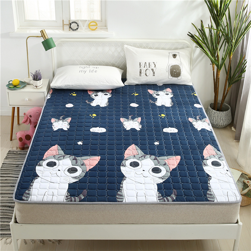 Picture of Four Seasons Mattress Cushion Household Protective Pad Thin Student Dormitory Single Bed Mattress Cushion Folding Bedroom Double