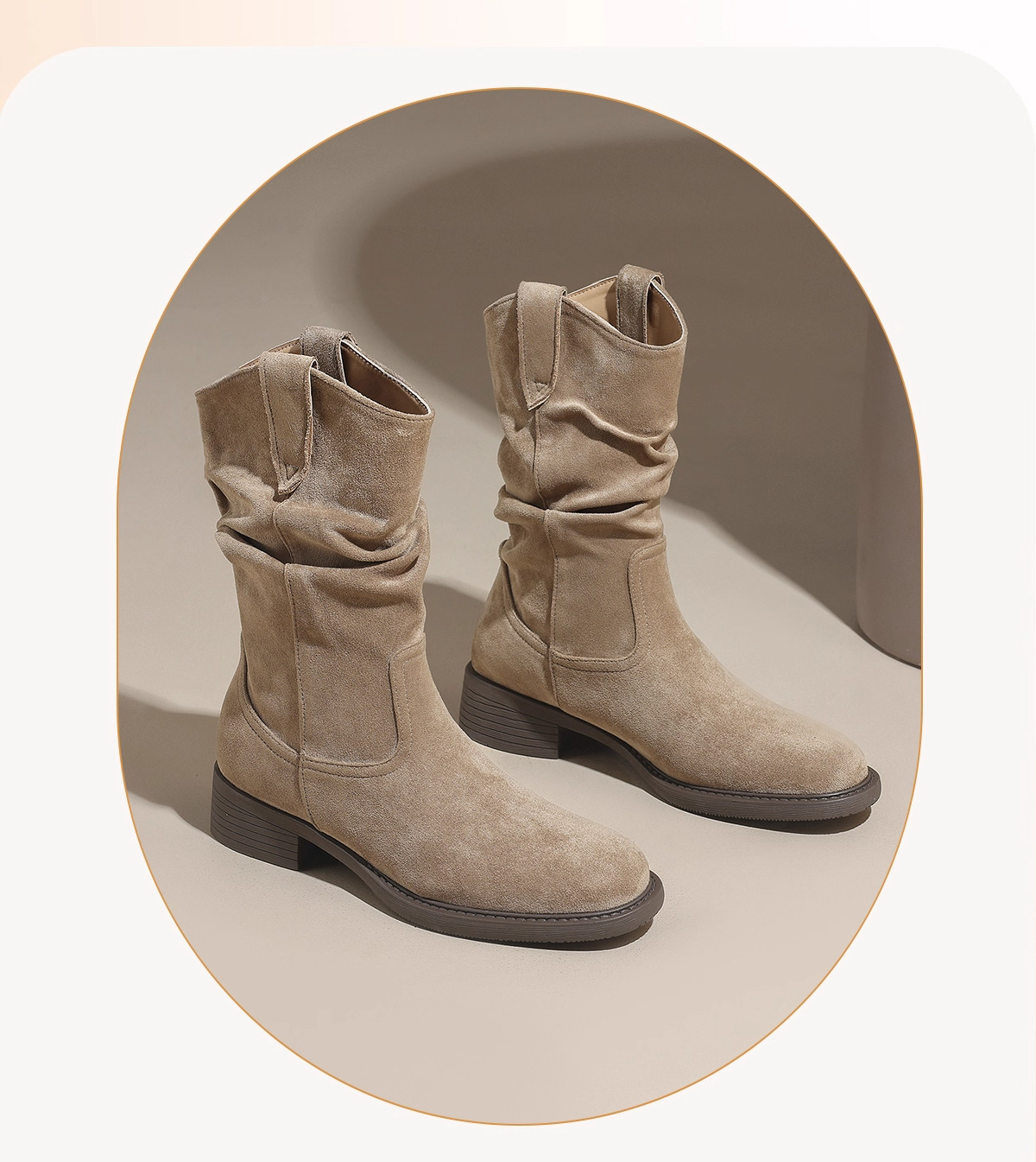 Picture of Stacked boots for women's 2025 fall/winter new Maillard western denim Martin boots, mid-leg boots, stretch boots, skinny boots