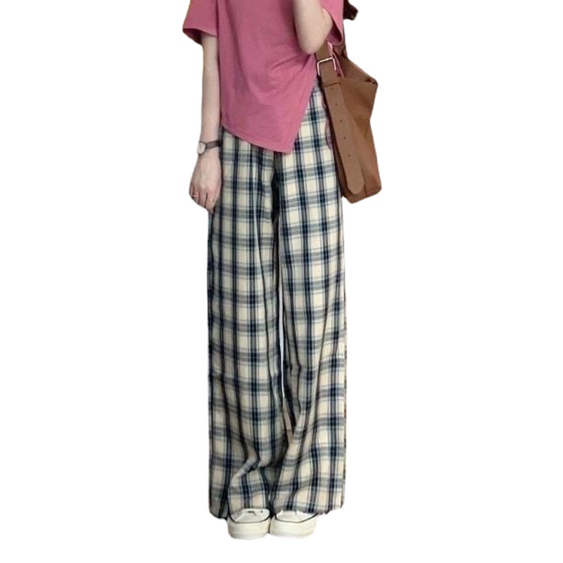 Picture of 2023 New Summer Suit Women's Meat Covering Light Mature Salt Short-sleeved Top Slimming Paid Pants Wide-leg Pants Two-piece Set