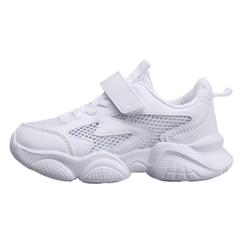 Foreign trade children's shoes children's white shoes boys' mesh breathable sneaker white shoes middle and big children student running shoes